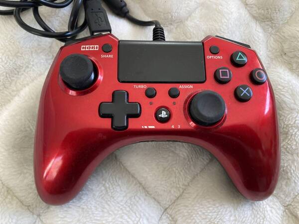 24-1215-20 PS4コントローラー ホリパッド4 レッド ジャンク動作品