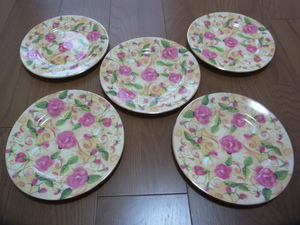 ロイヤルグラフトン ROYAL GRAFTON Fine Bone China Made in England by tams 5枚セット 花柄 USED