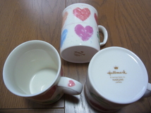 Hallmark NARUMI ナルミ JAPAN マグカップ 陶器 3個 ハート柄 USED_画像3