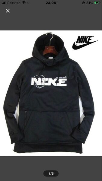 新品 ナイキ 裏フリース プルオーバーフーディー 【 L 】 スウェットパーカ NIKE クルーネットパーカ ビッグロゴ 黒系