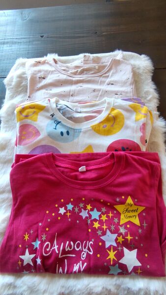 キッズ長袖 長袖Tシャツ 3枚セット 女の子 130cm