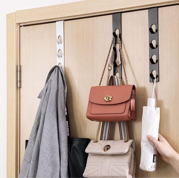 2個 キャビネットフック ドア上 洋服ハンガーラック タオルフック ドア裏フック ドア上コートラック 金属フック 鉄吊りフック