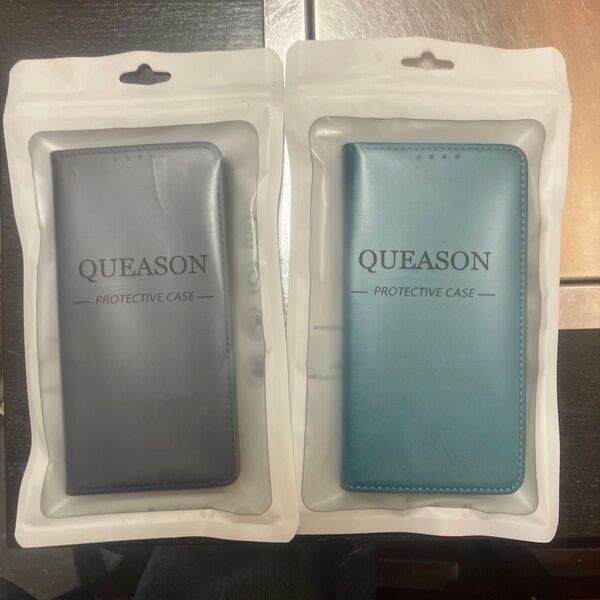 QUEASONスマホケース ブルー・グリーン