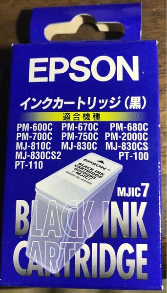 エプソン ブラック インクカートリッジMJIC7 推奨使用期限2003年ゆえ割安に出品しております 純正 日本製 外箱傷少々あり