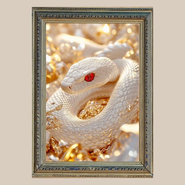無限の金運☆白蛇☆ No.41 【開運絵画風ヒーリングアート】