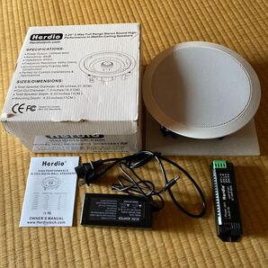 防水スピーカー 家外スピーカー Herdio-Bluetoothホームアンプシステム,5.25インチ,ウォールランプ,バスルーム