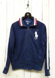 RETRO retro old clothes *POLO BY RALPH LAUREN Polo Ralph Lauren *s wet truck top M* color navy series white line 