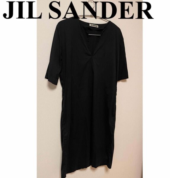 最安値【JIL SANDER】ブラック半袖ワンピース