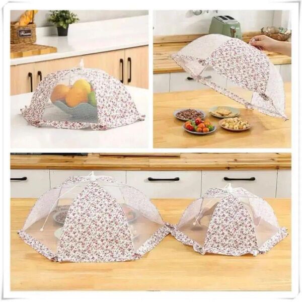 【23:59まで限定価格】フードカバー 食卓カバー 花柄 ピンク系 キッチン用品 大58cm 小43cm 2個セット