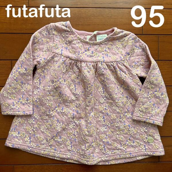 futafuta 花柄 長袖トップス キルト地 95