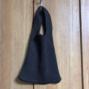 ラメ ニット トートバッグ ブラック