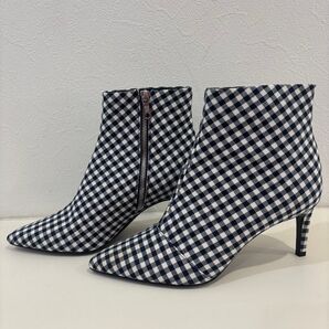 未使用☆rag&boneラグアンドボーンギンガムチェックショートブーツヒール38