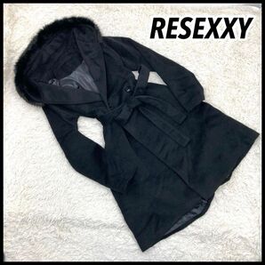 【人気モデル】美形 リゼクシーファー ベルト付き ダブルチェスターコート M.