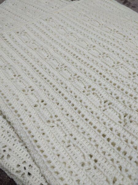 ハンドメイド 花模様ブランケット