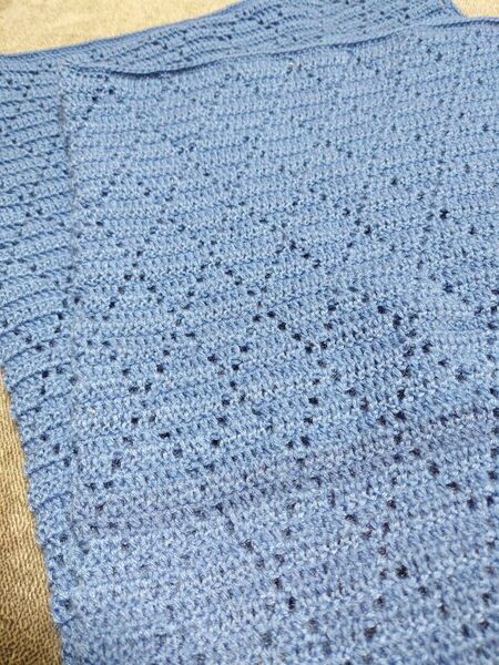 ハンドメイド ダイヤ柄ブランケット