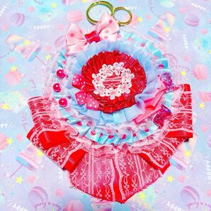 ハンドメイド 痛ロゼットバッグチャーム