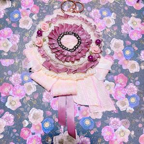 ハンドメイド 痛ロゼットバッグチャーム