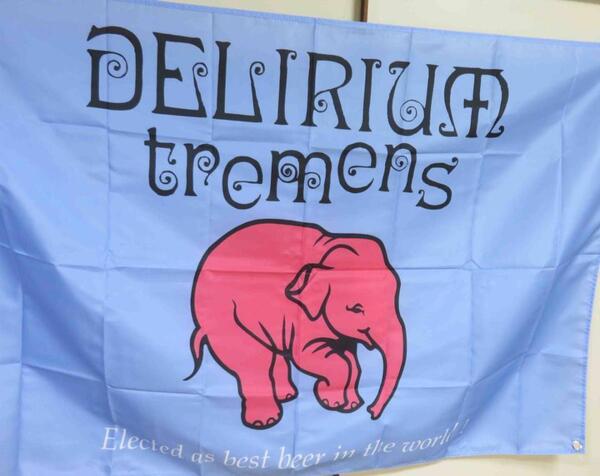 『特大2』 暗空桃象■激渋デリリウム・トレメンスDelirium Tremens ベルギービア ビール Beer フラッグ 旗バナー 広告 宣伝 テナント