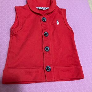 SIMPLE FREE 赤 ベビーベスト 90cm 男女両用