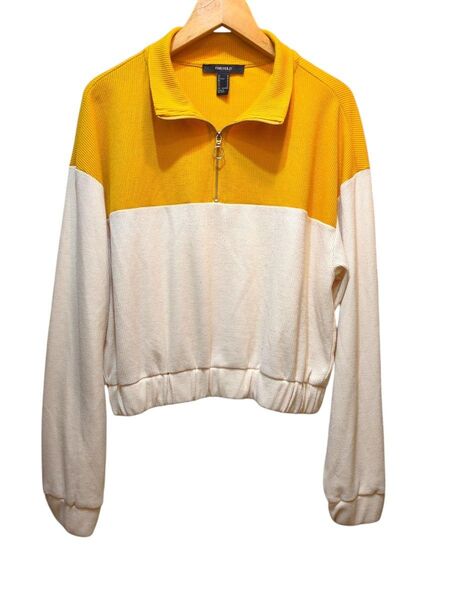 FOREVER21 フォーエバー21 ハーフジップ カットソー オレンジ Mサイズ