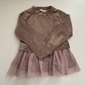 【120サイズ】ever closet エバークローゼット トップス フリル レース コーデュロイ 長袖 トレーナー