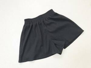  Lady's 38/M size : Ozoc [OZOC] waist rubber * culotte pants * short pants / waffle dent convex ground : black 