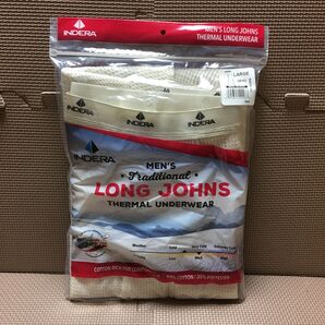 新品 INDERA インデラミルズ サーマルパンツ ナチュラル 生成り L