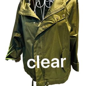 clear クリア ジップアップマウンテンパーカー カーキ フリーサイズ