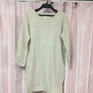 ジーナシス ニットワンピース ひざ丈 長袖