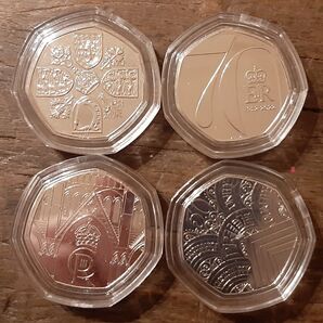 4種類 エリザベス女王 新デザイン イギリス 英国 本物 50ペンス コイン イギリス 英国 コイン