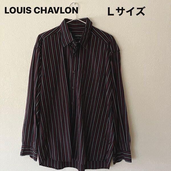 LOUIS CHAVLON メンズ 長袖シャツ ストライプ Lサイズ シャツ