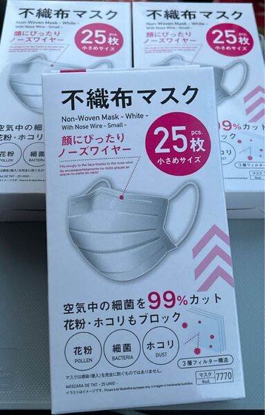 ダイソー 不織布マスク 小さめサイズ 未開封