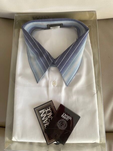 Gianni Versace ドレスシャツ ストライプ襟 54 新品 未使用