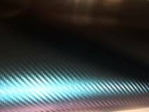 カーボン３D マジョーラ 緑～紫 カッティングシート カーラッピングシート 保護フィルム、裏溝付 152㎝×200cm 車両保護シール_画像3