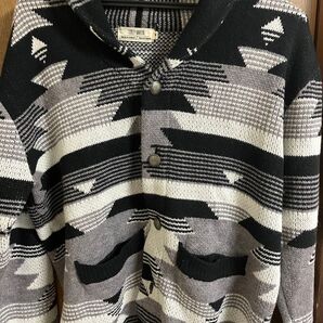 ネイティブ 柄 レトロ レタード カーディガン モノトーン サイズ M