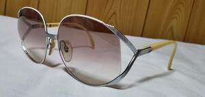  regular rare Celeb Dior Dior CD Logo Vintage teka lens sunglasses tea × white × silver Cross line * Old model man and woman use possible 