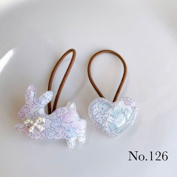 ハンドメイド リバティ レジン ヘアゴム