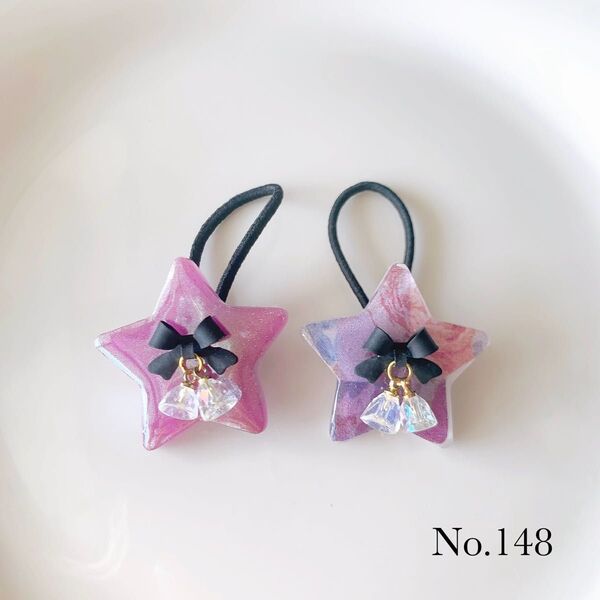ハンドメイド リバティ レジン ヘアゴム
