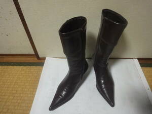 Ces Puzzles.* middle bed all original leather low heel half boots 23