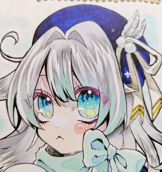 手描きイラスト オリジナル色紙 原画