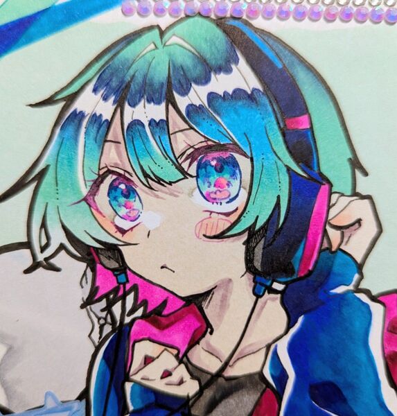 手描きイラスト オリジナル色紙 原画