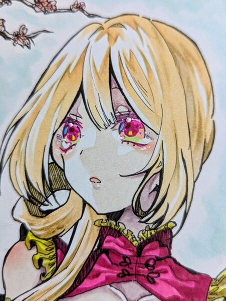 手描きイラスト オリジナル色紙 原画