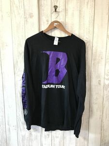 新着・【ジャスティン ビーバー】GILDAN STADIUM TOUR GR8 袖プリント ロンT L 黒　激レア　BIEBER