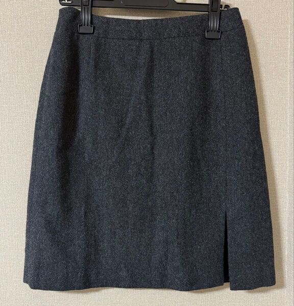 コムサイズム 膝丈スカート 9号 チャコールグレー
