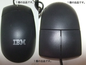 IBMロゴ入り２ボタンマウス(黒,PS/2)。