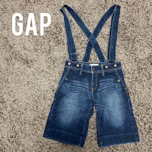 【GAP】デニムサロペット ハーフサロペットパンツ ハーフデニム インディゴ