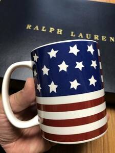 即決【超★希少 1997年限定/オリジナル】RALPH LAUREN 陶磁器製 ””アメリカンフラッグ(星条旗)”” 最高級マグカップ☆RRL ビンテージ