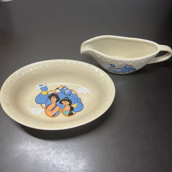 ディズニー Disney アラジン 陶器製 食器セット 2005年製