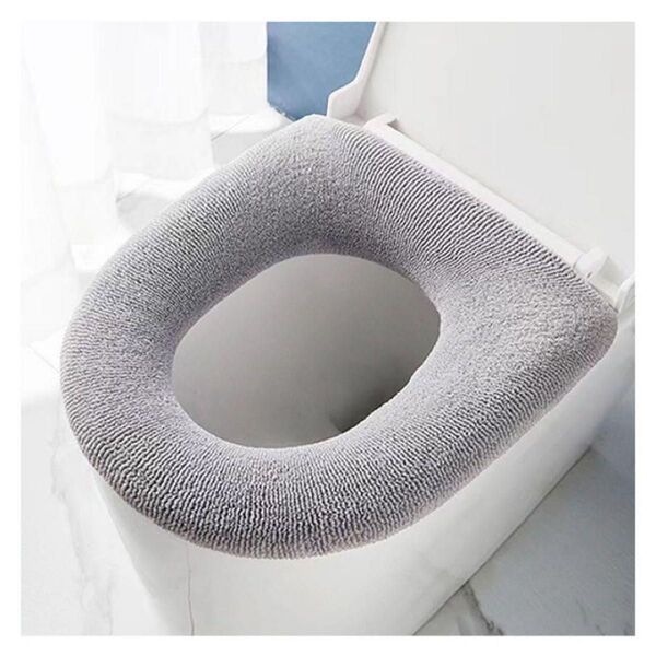 便座カバー トイレカバー 2点セット 厚手 暖かい 厚織り 便座クッション トイレ用品 ふわふわ ソフト 便器マット グレー