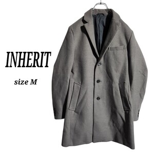 INHERIT インヘリット チェスターコート Pコート ミドル シングルボタン フォーマル ゆるダボ オーバーサイズ ビッグシルエット 90s